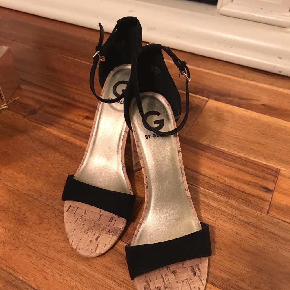 Black open toe heels